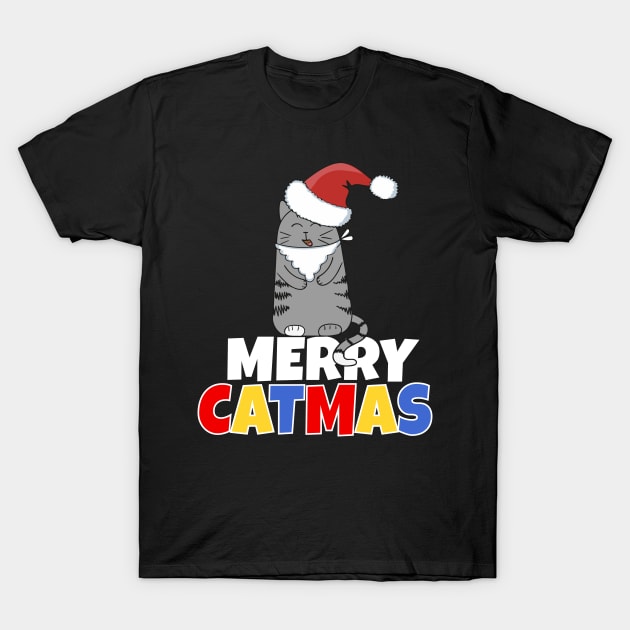 Merry Catmas T-Shirt by Work Memes